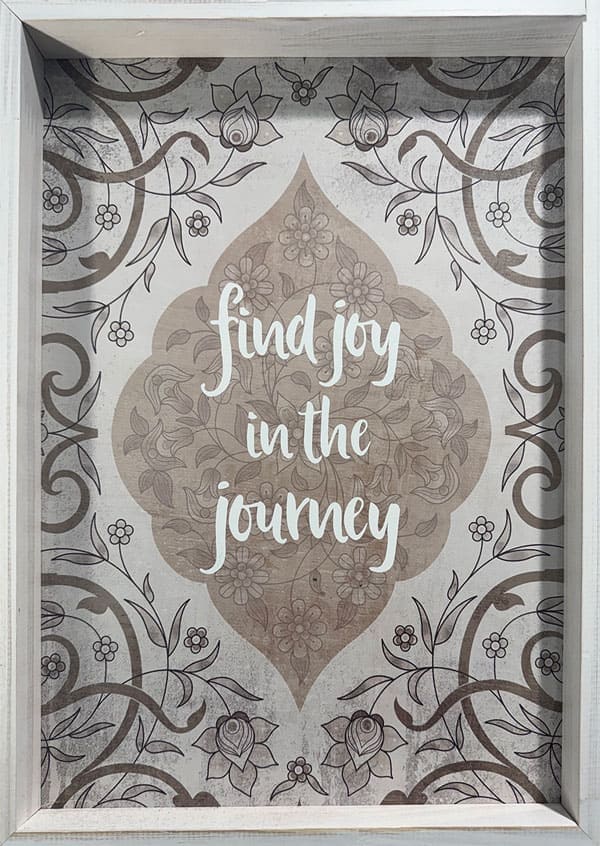 Find joy in the journey quote framed